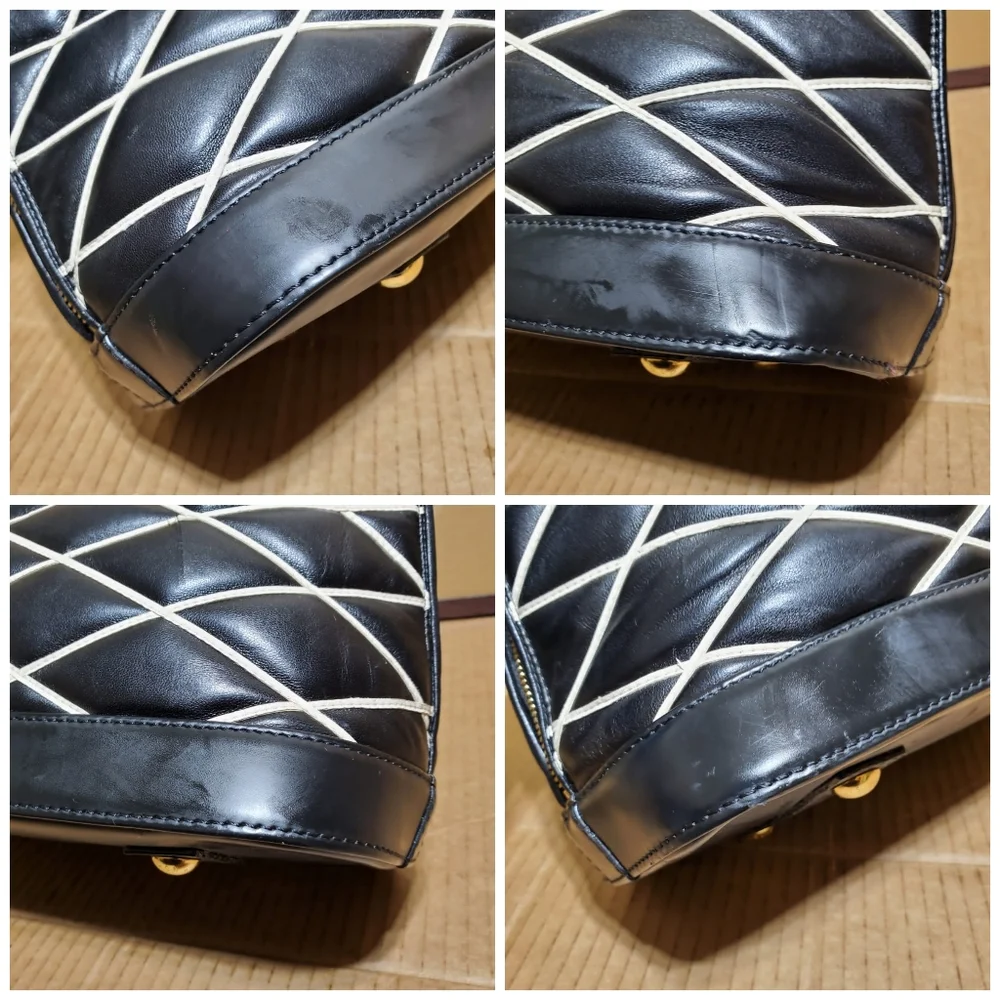 LOUIS VUITTON Black Malletage Alma PM Bag